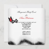 Invitation Soirée masquée Masque rouge blanc noir (Dos)