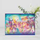 Invitation SOIRÉE MASQUÉE,Masques de Mardi Gras,Danse,Musique (Debout devant)