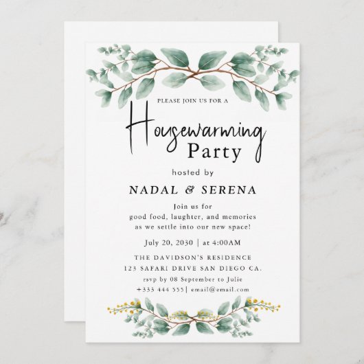 Invitation Soirée ménagère minimaliste moderne élégante (Devant / Derrière)