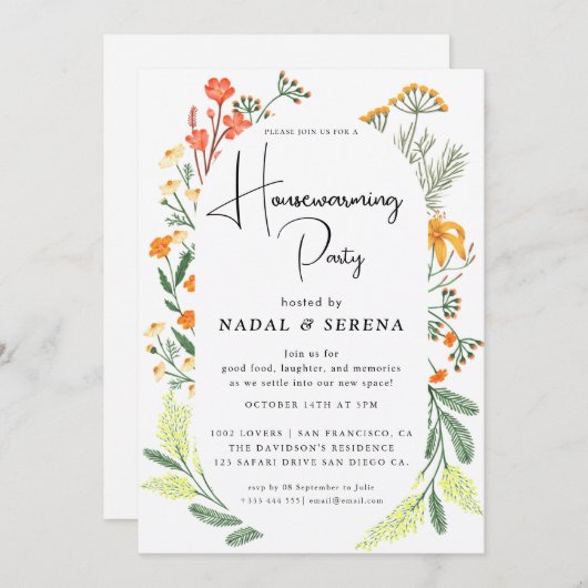 Invitation Soirée ménagère minimaliste moderne élégante (Devant / Derrière)