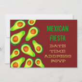 Invitation soirée mexicaine Fiesta guacamole avocado (Devant)
