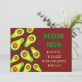 Invitation soirée mexicaine Fiesta guacamole avocado (Debout devant)