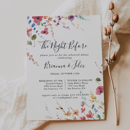 Invitation Soirée Minimaliste Avant Le Dîner De Répétition