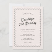 Invitation Soirée minimaliste de 21e anniversaire (Devant)