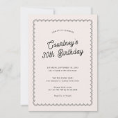 Invitation Soirée minimaliste de 30e anniversaire (Devant)