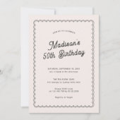 Invitation Soirée minimaliste de 50e anniversaire (Devant)