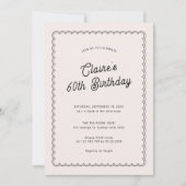 Invitation Soirée minimaliste de 60e anniversaire (Devant)