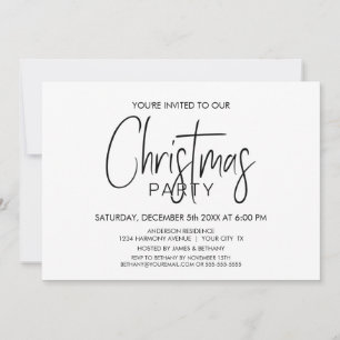 Invitation Soirée minimaliste de Noël