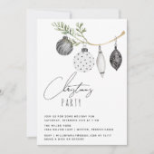 Invitation Soirée minimaliste de Noël noir et blanc (Devant)