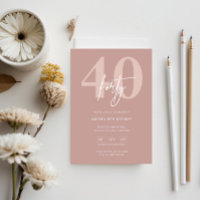 Soirée minimaliste moderne rose 40e anniversaire