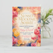 Invitation Soirée Mocktail Coucher de Soleil 21e Anniversaire (Debout devant)