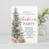 Invitation Soirée moderne Arbre de Noël (Debout devant)