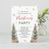 Invitation Soirée moderne Arbre de Noël (Debout devant)