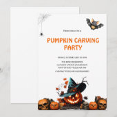 Invitation Soirée Moderne de Décoration de Citrouille Hallowe (Devant / Derrière)
