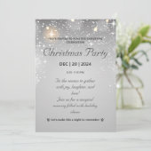 Invitation Soirée moderne de Noël en argent avec lumière écla (Debout devant)