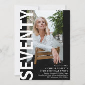 Invitation Soirée moderne Photo 70e fête d'anniversaire (Devant)