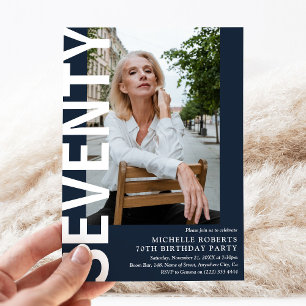 Invitation Soirée moderne Photo 70e fête d'anniversaire