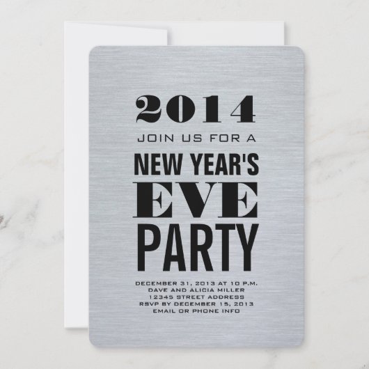 Invitation Soirée moderne Silver 2014 (Devant)