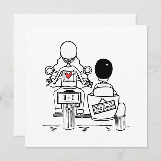 Invitation Soirée Moto et Sidecar sur mesure (Devant / Derrière)