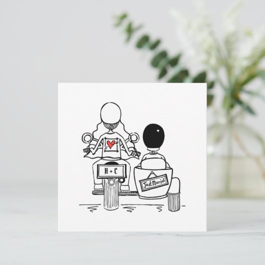 Invitation Soirée Moto et Sidecar sur mesure (Debout devant)