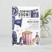 Invitation Soirée Movie Enfants Moderne Anniversaire (Debout devant)