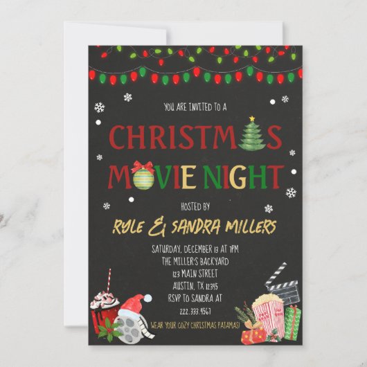 Invitation Soirée Movie Noël (Devant)