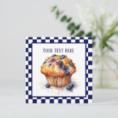 Invitation Soirée muffin aux bleuets (Debout devant)