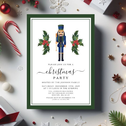 Invitation Soirée Noël Casse-Noix Vert