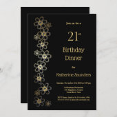 Invitation Soirée Noir et Or 21e anniversaire (Devant / Derrière)