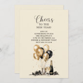 Invitation Soirée Noir Or (Devant / Derrière)