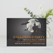 Invitation Soirée noire fête d'Halloween (Debout devant)