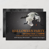 Invitation Soirée noire fête d'Halloween (Devant / Derrière)