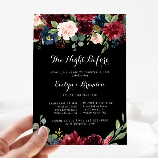 Invitation Soirée Noire Rustique Avant Le Dîner De La Répétit