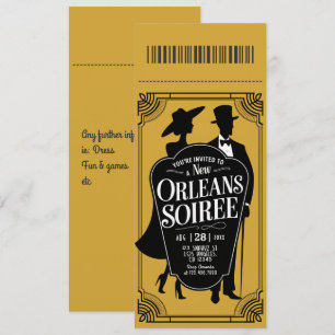 Invitation Soirée Nouvelle-Orléans Style Billet