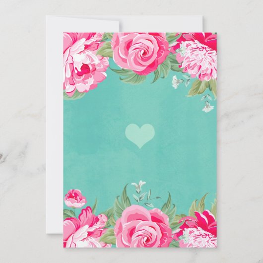 Invitation Soirée nuptiale Douche Rose (Dos)