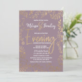 Invitation Soirée Ombre Mauve Lilac, Parties scintillant Flor (Debout devant)