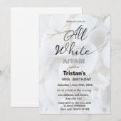 Invitation Soirée ou fête tout en blanc (Devant / Derrière)