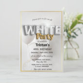 Invitation Soirée ou fête tout en blanc (Debout devant)