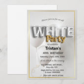 Invitation Soirée ou fête tout en blanc (Devant / Derrière)