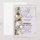 Invitation Soirée ou fête tout en blanc (Devant / Derrière)