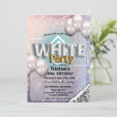 Invitation Soirée ou fête tout en blanc (Debout devant)
