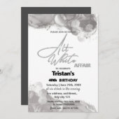 Invitation Soirée ou fête tout en blanc (Devant / Derrière)
