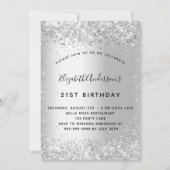 Invitation Soirée parties scintillant argent élégant annivers (Devant)