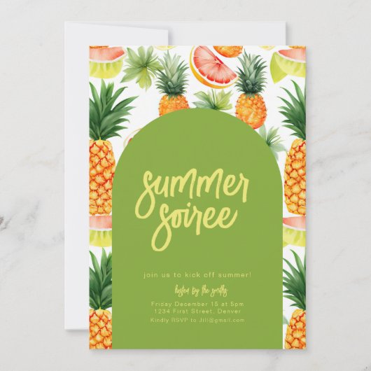 Invitation Soiree Party été (Devant)