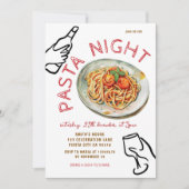 Invitation Soirée pâtes, dîner italien (Devant)