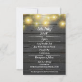 Invitation Soirée Pays Rustique Weatherboards Mariage (Dos)