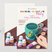 Invitation Soirée peinture de céramique (Devant / Derrière)