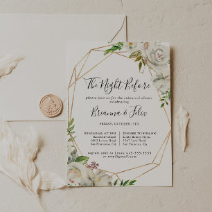 Invitation Soirée Peony Géométrique Or Avant Le Dîner De Répé