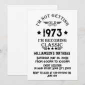 Invitation Soirée personnalisée vintage 50e anniversaire (Devant / Derrière)