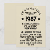 Invitation Soirée personnalisée vintage de 30 ans (Devant / Derrière)